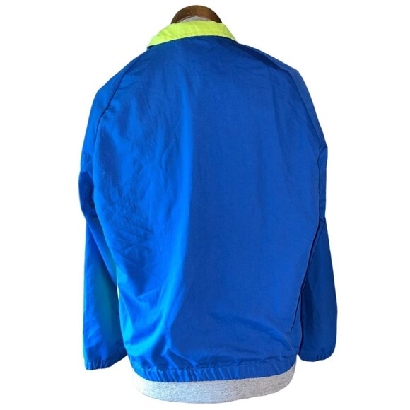 Vintage Polo Club Manhattan Mens Blue & Neon Green Windbreaker Jacket Size M - Picture 4 of 8